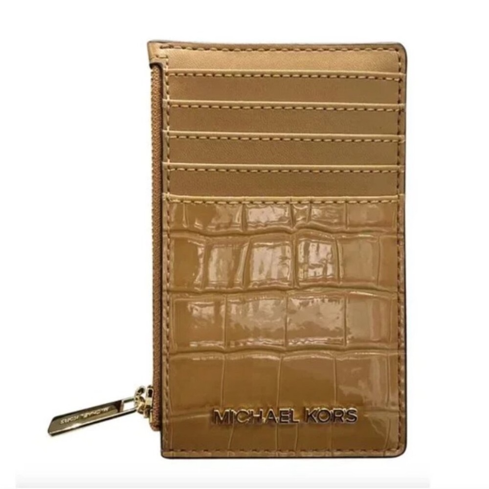 Michael Kors Croc-Embossed Card Holder NEW